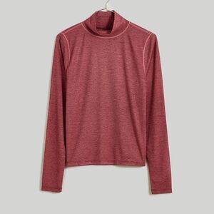 NWT Madewell  Size Small Semi-Sheer Mockneck Tee Hthr Merlot Style NN260